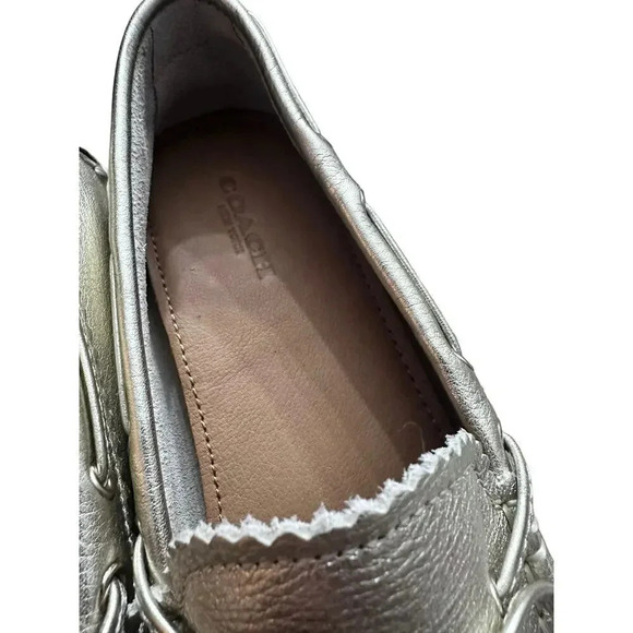 Coach Nadia Women's White Leather Slip On Tassel Loafers Size 7.5B - Picture 3 of 9
